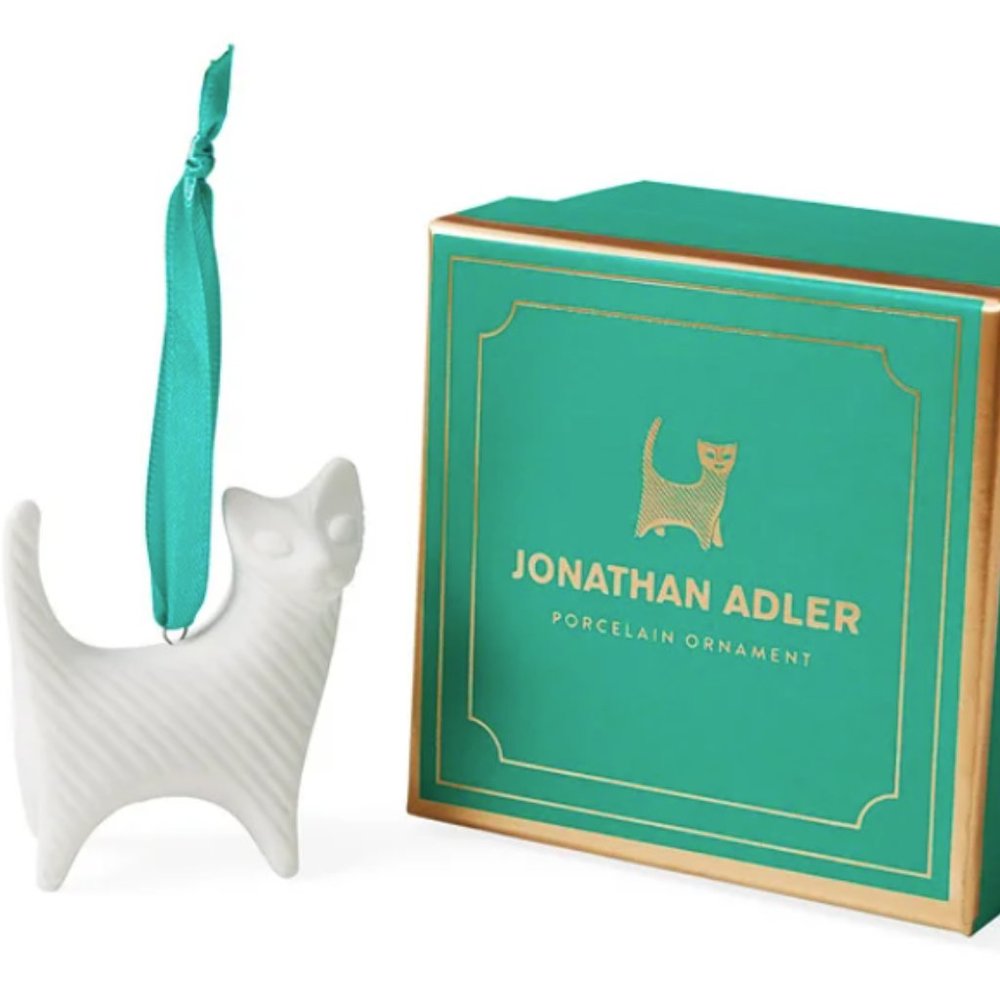 Jonathan Adler Cat Menagerie Christmas Ornament in box